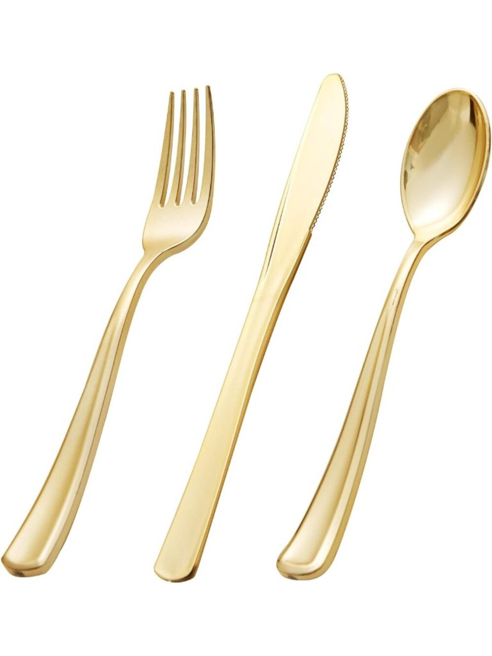 600 Pcs Heavy Duty Gold Disposable Cutlery Set - Forks, Spoons & Knives for